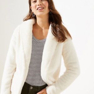 Loft Sherpa shawl collar open cardigan